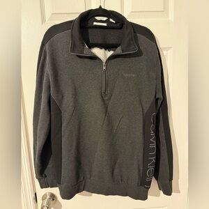 Calvin Klein Men's Black and Gray Zip-Up Sweater